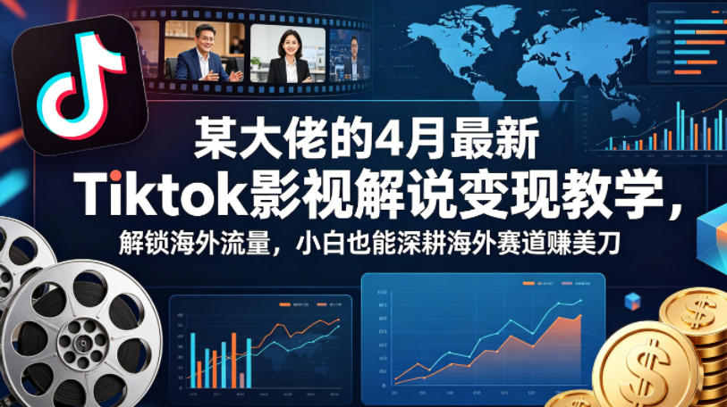 某大佬的4月最新Tiktok影视解说变现教学，解锁海外流量，小白也能深耕海外赛道賺美刀-知行阁轻创网-分享网络赚钱项目-全网首发副业项目实操平台-副业创业项目网