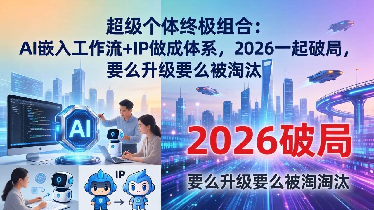 （17808期）超级个体终极组合-更新：AI嵌入工作流+IP做成体系，2026一起破局，要么升级要么被淘汰-知行阁轻创网-分享网络赚钱项目-全网首发副业项目实操平台-副业创业项目网