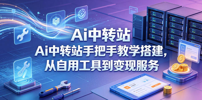Ai中转站手把手教学搭建,从自用工具到变现服务-知行阁轻创网-分享网络赚钱项目-全网首发副业项目实操平台-副业创业项目网
