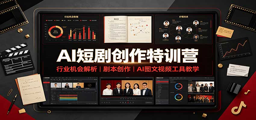 AI短剧创作特训营：行业机会解析，剧本创作，AI图文视频工具教学（文字版）-知行阁轻创网-分享网络赚钱项目-全网首发副业项目实操平台-副业创业项目网