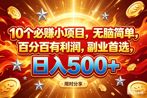 （18092期）10个必赚小项目，百分百赚米，无脑简单，副业首选，日入499+-知行阁轻创网-分享网络赚钱项目-全网首发副业项目实操平台-副业创业项目网