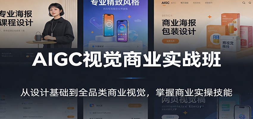 AIGC视觉商业实战班：从设计基础到全品类商业视觉，掌握商业实操技能-知行阁轻创网-分享网络赚钱项目-全网首发副业项目实操平台-副业创业项目网