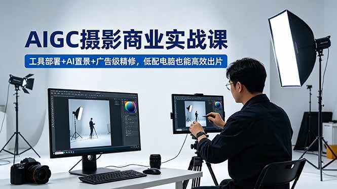 （18434期）AIGC 摄影商业实战课，工具部署+AI置景+广告级精修，低配电脑也能高效出片-知行阁轻创网-分享网络赚钱项目-全网首发副业项目实操平台-副业创业项目网