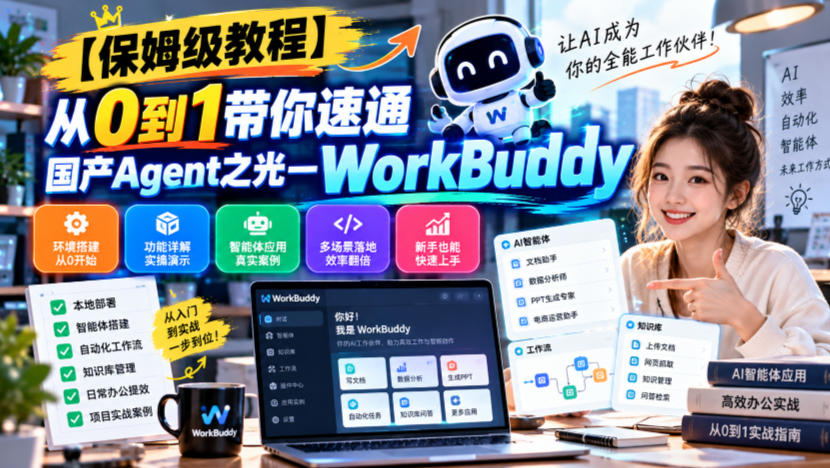 【保姆级教程】从0到1带你速通国产Agent之光—WorkBuddy【文档】-知行阁轻创网-分享网络赚钱项目-全网首发副业项目实操平台-副业创业项目网