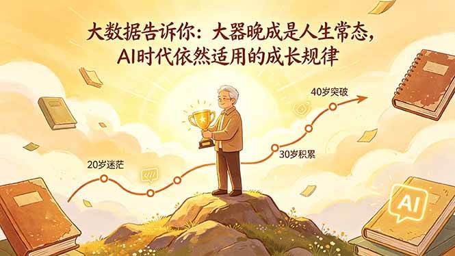 （18288期）付费文章：大数据告诉你：大器晚成是人生常态，AI 时代依然适用的成长规律-知行阁轻创网-分享网络赚钱项目-全网首发副业项目实操平台-副业创业项目网