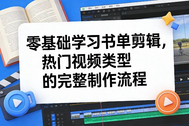 零基础学习书单剪辑，热门视频类型的完整制作流程(更新2026)-知行阁轻创网-分享网络赚钱项目-全网首发副业项目实操平台-副业创业项目网