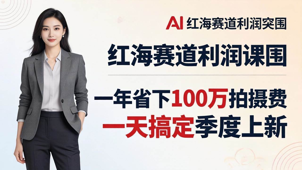 （17884期）服装老板AI模特图课：一年省下100万拍摄费，一天搞定季度上新，红海赛道利润突围-知行阁轻创网-分享网络赚钱项目-全网首发副业项目实操平台-副业创业项目网