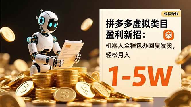 （16529期）拼多多虚拟类目盈利新招：机器人全程包办回复发货，轻松月入 1-5W-知行阁轻创网-分享网络赚钱项目-全网首发副业项目实操平台-副业创业项目网