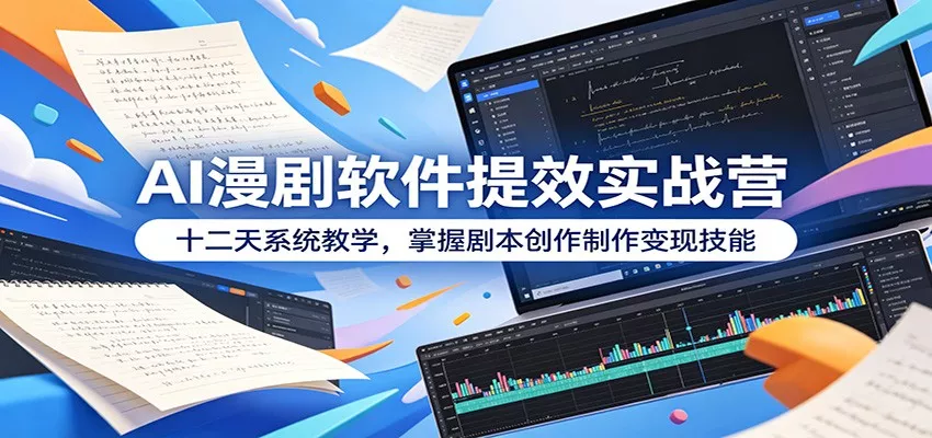 AI漫剧软件提效实战营：十二天系统教学，掌握剧本创作制作变现技能-知行阁轻创网-分享网络赚钱项目-全网首发副业项目实操平台-副业创业项目网