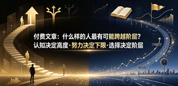 付费文章：什么样的人最有可能跨越阶层？认知决定高度·努力决定下限·选择决定阶层-知行阁轻创网-分享网络赚钱项目-全网首发副业项目实操平台-副业创业项目网