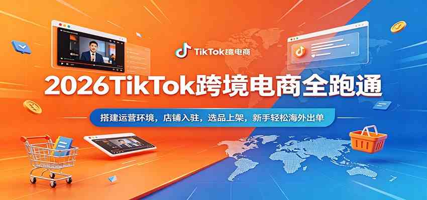 2026TikTok跨境电商全跑通：搭建运营环境，店铺入驻，选品上架，新手轻松海外出单-知行阁轻创网-分享网络赚钱项目-全网首发副业项目实操平台-副业创业项目网