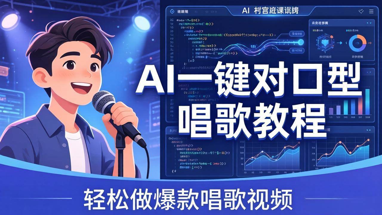 （18118期） AI一键对口型唱歌教程：零基础也能学，素材准备+模型训练+音色转换，轻松做爆款唱歌视频-知行阁轻创网-分享网络赚钱项目-全网首发副业项目实操平台-副业创业项目网