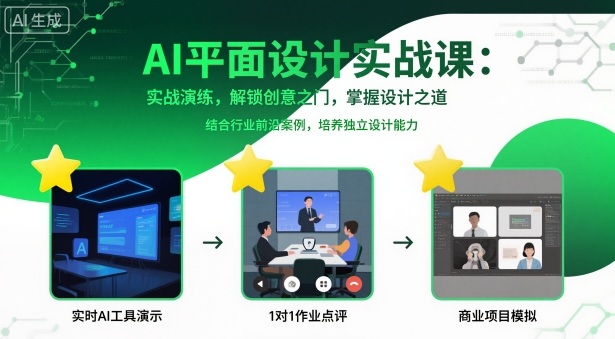 AI平面设计实战课，实战演练，解锁创意之门，掌握设计之道-知行阁轻创网-分享网络赚钱项目-全网首发副业项目实操平台-副业创业项目网
