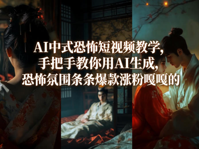 AI中式恐怖短视频教学，手把手教你用AI生成，恐怖氛围条条爆款涨粉嘎嘎的-知行阁轻创网-分享网络赚钱项目-全网首发副业项目实操平台-副业创业项目网
