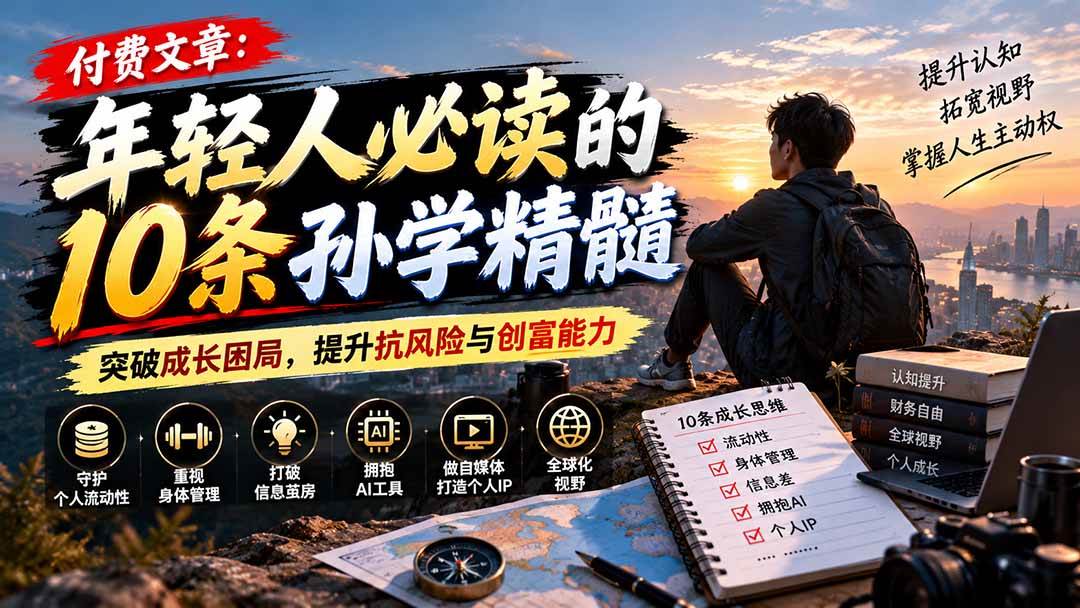 (21112期)付费文章:年轻人必读的10条孙学精髓,突破成长困局,提升抗风险与创富能力-知行阁轻创网-分享网络赚钱项目-全网首发副业项目实操平台-副业创业项目网