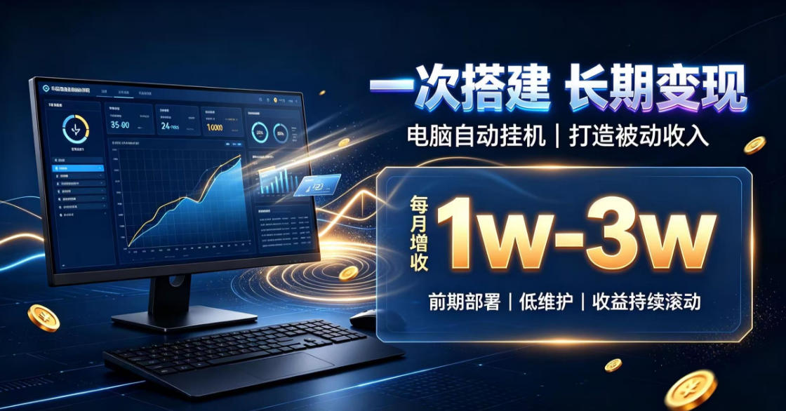 一份投入长期收益,电脑自动挂G类目,搭建被动收入每月增收1w-3w【揭秘】-知行阁轻创网-分享网络赚钱项目-全网首发副业项目实操平台-副业创业项目网