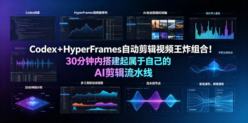 Codex＋HyperFrames自动剪辑视频王炸组合！30分钟内搭建起属于自己的AI剪辑流水线(完整版实操教程手册)-知行阁轻创网-分享网络赚钱项目-全网首发副业项目实操平台-副业创业项目网