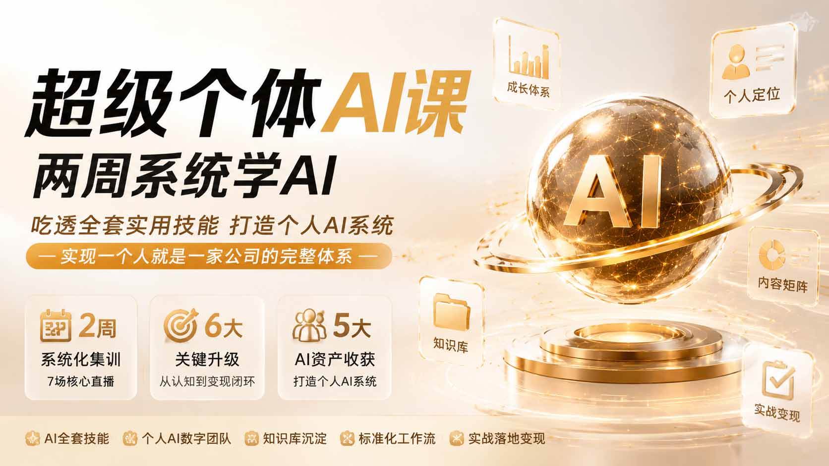 (19827期)超级个体AI课两周系统学AI;吃透全套实用技能打造个人AI系统,实现一个人就是一家公司的完整体系 (19827期)超级个体AI课两周系统学AI;吃透全套实用技能打造个人AI系统,实现一个人就是一家公司的完整体系