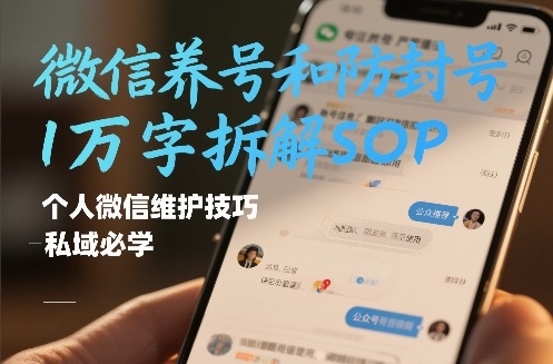 微信养号和防封号1万字拆解SOP，个人微信维护技巧，私域必学【文档】-知行阁轻创网-分享网络赚钱项目-全网首发副业项目实操平台-副业创业项目网
