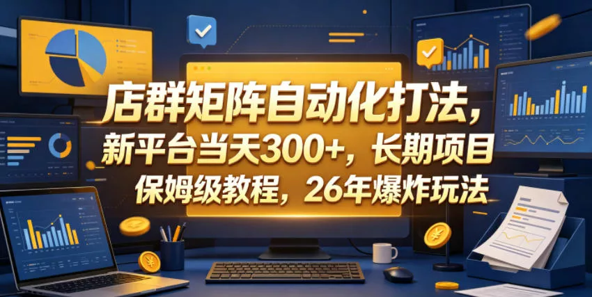 店群矩阵自动化打法，新平台当天300+，长期项目，保姆级教程，26年爆炸玩法【揭秘】-知行阁轻创网-分享网络赚钱项目-全网首发副业项目实操平台-副业创业项目网