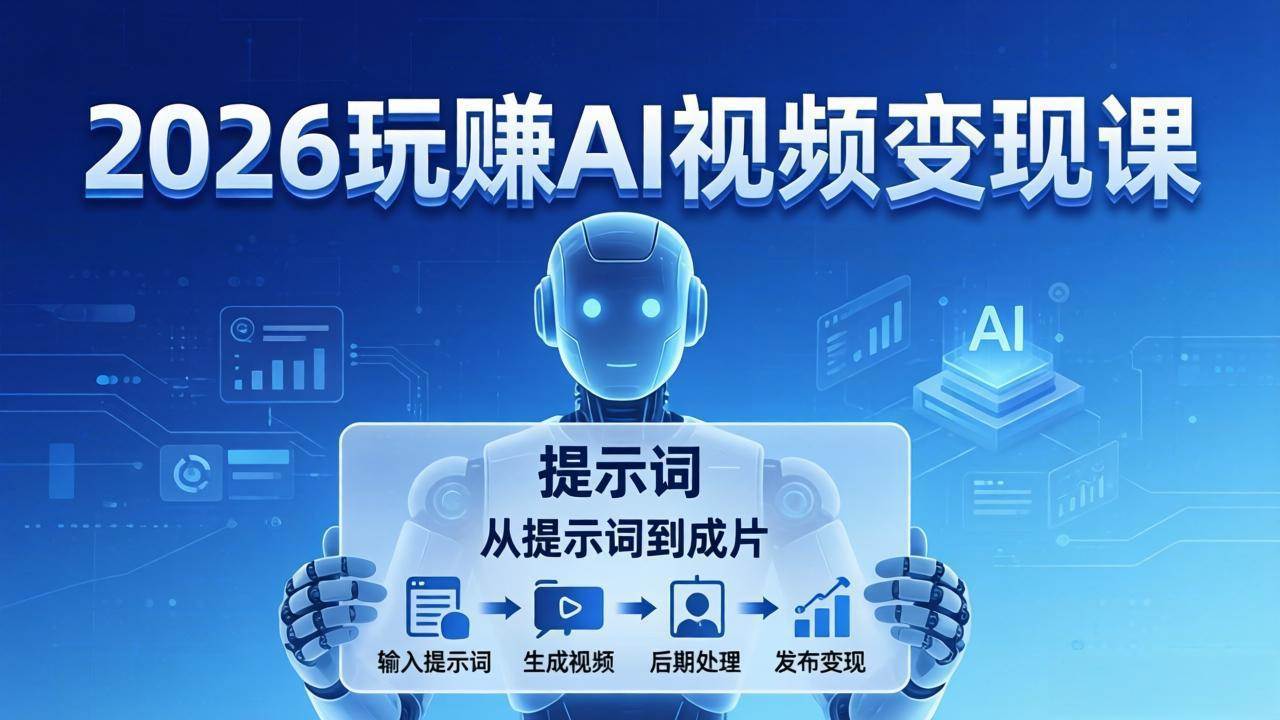 （17827期）2026玩赚AI视频变现课：掌握 AI 视频全流程技能，从提示词到成片高效产出-知行阁轻创网-分享网络赚钱项目-全网首发副业项目实操平台-副业创业项目网