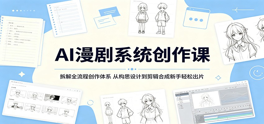 AI漫剧系统创作课：拆解全流程创作体系，从构思设计到剪辑合成新手轻松出片-知行阁轻创网-分享网络赚钱项目-全网首发副业项目实操平台-副业创业项目网