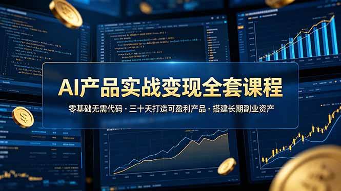 （19074期）AI产品实战变现全套课程，零基础无需代码，三十天打造可盈利产品搭建长期副业资产-知行阁轻创网-分享网络赚钱项目-全网首发副业项目实操平台-副业创业项目网