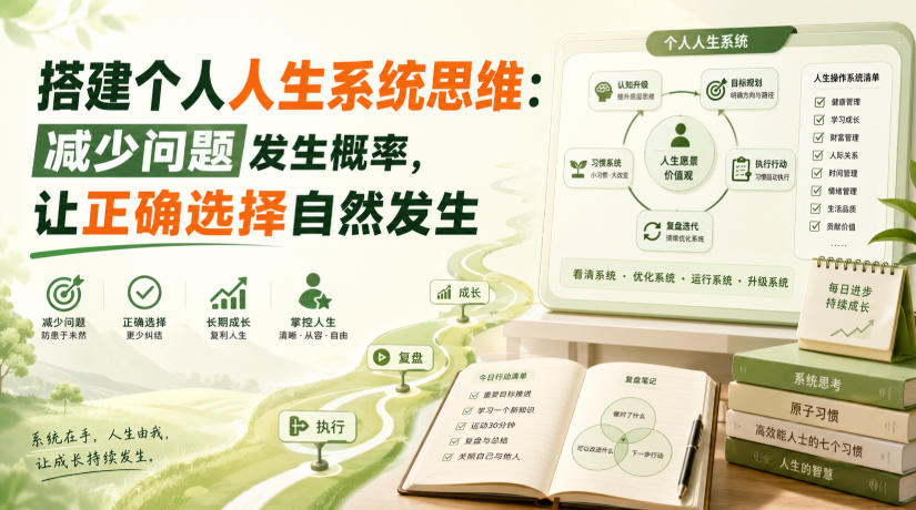 付费文章：搭建个人人生系统思维：减少问题发生概率，让正确选择自然发生-知行阁轻创网-分享网络赚钱项目-全网首发副业项目实操平台-副业创业项目网