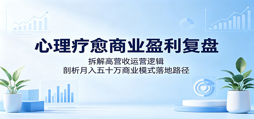 心理疗愈商业盈利复盘：拆解高营收运营逻辑，剖析月入五十万商业模式落地路径-知行阁轻创网-分享网络赚钱项目-全网首发副业项目实操平台-副业创业项目网