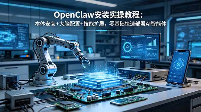 （18982期）OpenClaw安装实操教程：本体安装+大脑配置+技能扩展，零基础快速部署AI智能体-知行阁轻创网-分享网络赚钱项目-全网首发副业项目实操平台-副业创业项目网