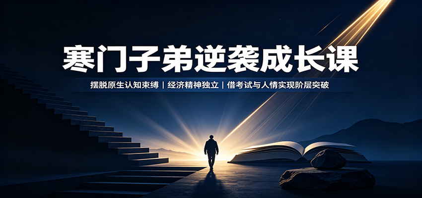 寒门子弟逆袭成长课：摆脱原生认知束缚，经济精神独立，借考试与人情实现阶层突破-知行阁轻创网-分享网络赚钱项目-全网首发副业项目实操平台-副业创业项目网