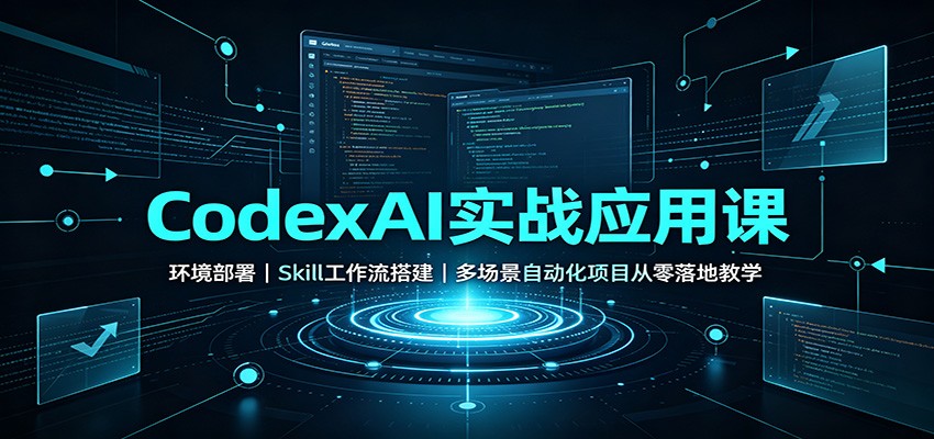 CodexAI实战应用课：环境部署Skill工作流搭建，多场景自动化项目从零落地教学-知行阁轻创网-分享网络赚钱项目-全网首发副业项目实操平台-副业创业项目网