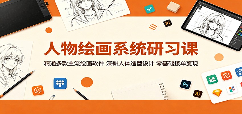 人物绘画系统研习课：精通多款主流绘画软件，深耕人体造型设计，零基础接单变现-知行阁轻创网-分享网络赚钱项目-全网首发副业项目实操平台-副业创业项目网