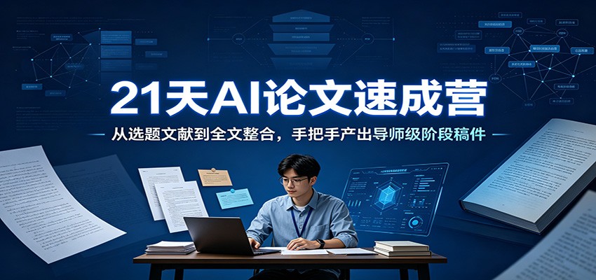 21天AI论文速成营：从选题文献到全文整合，手把手产出导师级阶段稿件-知行阁轻创网-分享网络赚钱项目-全网首发副业项目实操平台-副业创业项目网