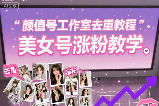 颜值号工作室去重教程，美女号涨粉教学-知行阁轻创网-分享网络赚钱项目-全网首发副业项目实操平台-副业创业项目网