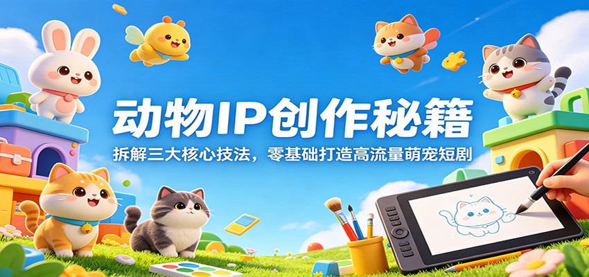 动物IP创作秘籍：拆解三大核心技法，零基础打造高流量萌宠短剧-知行阁轻创网-分享网络赚钱项目-全网首发副业项目实操平台-副业创业项目网