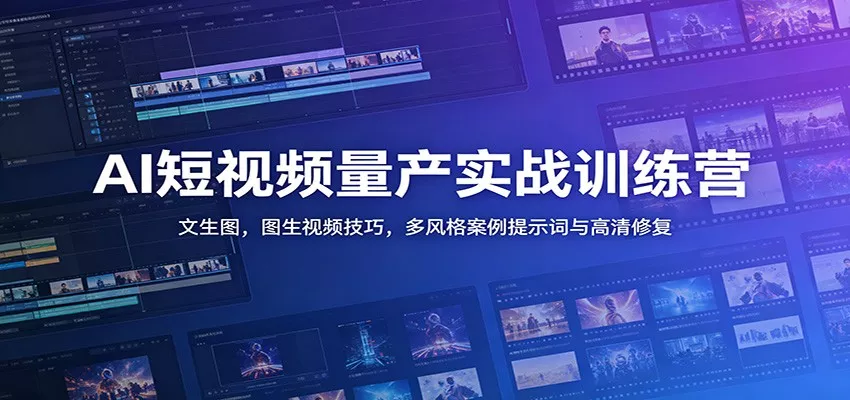 AI短视频量产实战训练营：文生图，图生视频技巧，多风格案例提示词与高清修复-知行阁轻创网-分享网络赚钱项目-全网首发副业项目实操平台-副业创业项目网