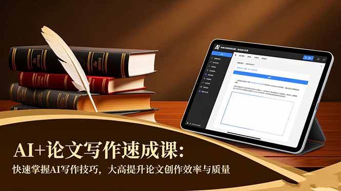 （16568期）AI+论文写作速成课：快速掌握AI写作技巧，大幅提升论文创作效率与质量-知行阁轻创网-分享网络赚钱项目-全网首发副业项目实操平台-副业创业项目网