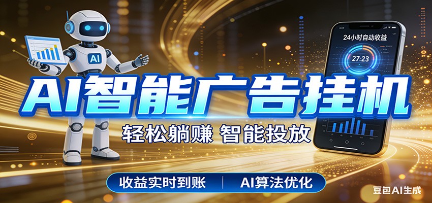 智能广告挂机新时代,利用碎片化时间实现稳定被动收益,AI帮你持续盈利-知行阁轻创网-分享网络赚钱项目-全网首发副业项目实操平台-副业创业项目网