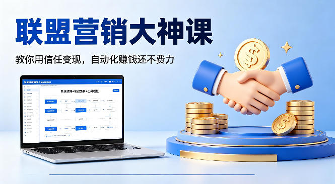联盟营销大神课，教你用信任变现，自动化賺钱还不费力【原创双语字幕】-知行阁轻创网-分享网络赚钱项目-全网首发副业项目实操平台-副业创业项目网