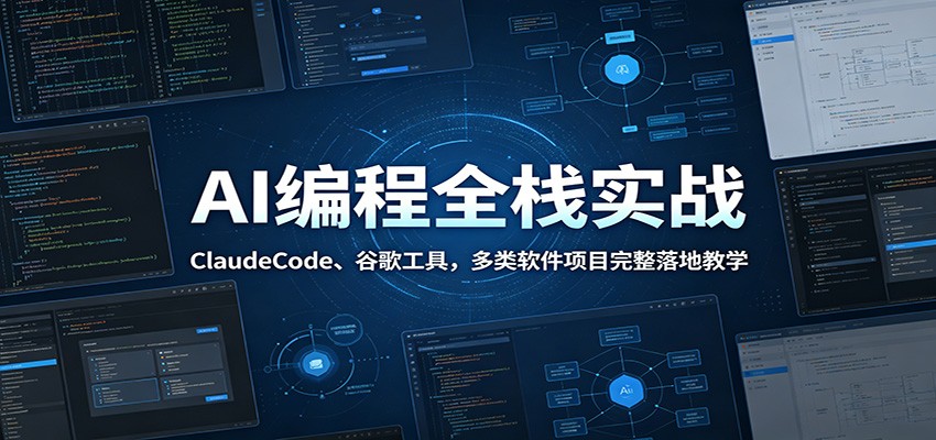 AI编程全栈实战：ClaudeCode、谷歌工具，多类软件项目完整落地教学-知行阁轻创网-分享网络赚钱项目-全网首发副业项目实操平台-副业创业项目网