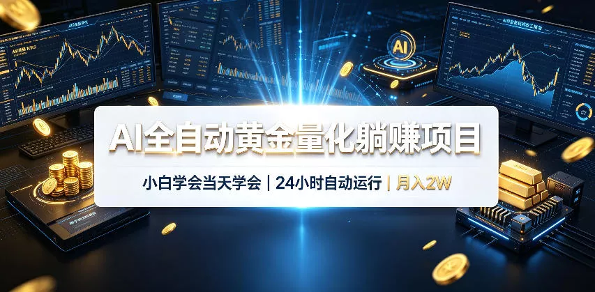 AI全自动黄金量化躺賺项目,24小时自动运行,月入2W!-知行阁轻创网-分享网络赚钱项目-全网首发副业项目实操平台-副业创业项目网