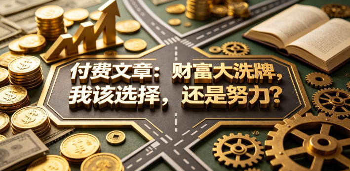付费文章：财富大洗牌，我该选择，还是努力？-知行阁轻创网-分享网络赚钱项目-全网首发副业项目实操平台-副业创业项目网