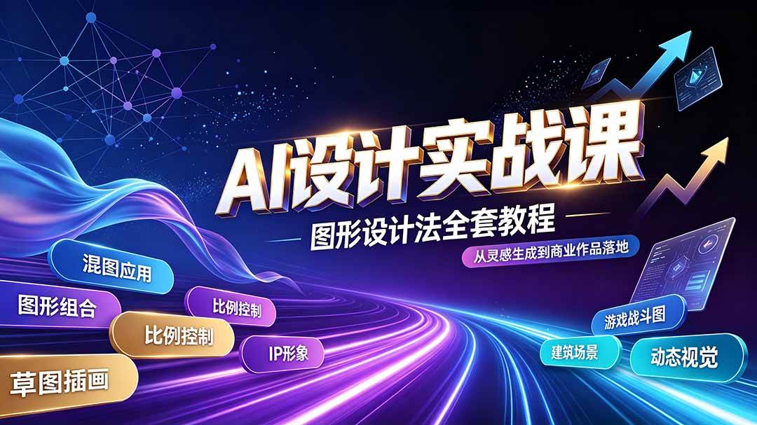 （19554期）AI设计实战课｜图形设计法全套教程，解锁AI工作流技法，精通插画IP、建筑、游戏视觉创作-知行阁轻创网-分享网络赚钱项目-全网首发副业项目实操平台-副业创业项目网