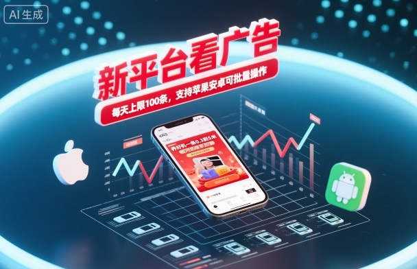 新平台看广告，养好机一条0.3到5米，每天上限100条，支持苹果安卓可批量操作-知行阁轻创网-分享网络赚钱项目-全网首发副业项目实操平台-副业创业项目网