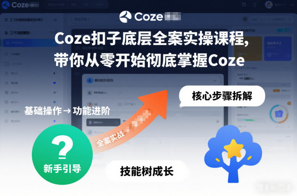 Coze扣子底层全案实操课程，带你从零开始彻底掌握Coze-知行阁轻创网-分享网络赚钱项目-全网首发副业项目实操平台-副业创业项目网