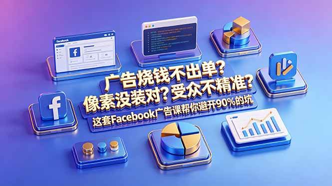 （18850期）广告烧钱不出单？像素没装对？受众不精准？这套Facebook广告课帮你避开90%的坑-原创双语字幕-知行阁轻创网-分享网络赚钱项目-全网首发副业项目实操平台-副业创业项目网