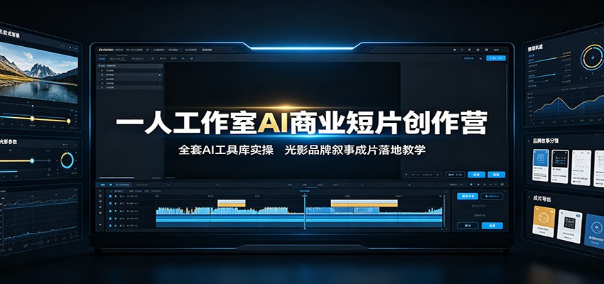 一人工作室AI商业短片创作营：全套AI工具库实操，光影品牌叙事成片落地教学-知行阁轻创网-分享网络赚钱项目-全网首发副业项目实操平台-副业创业项目网
