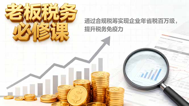 老板税务必修课，通过合规税筹实现企业年省税百万级，提升税务免疫力-知行阁轻创网-分享网络赚钱项目-全网首发副业项目实操平台-副业创业项目网