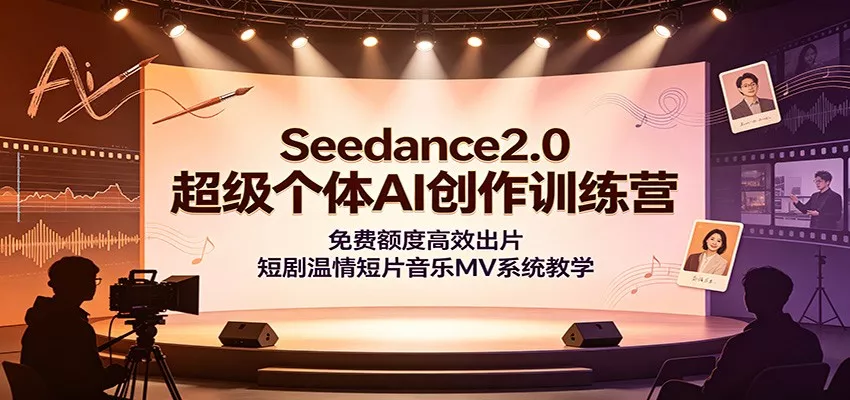 Seedance2.0超级个体AI创作训练营：免费额度高效出片，短剧温情短片音乐MV系统教学-知行阁轻创网-分享网络赚钱项目-全网首发副业项目实操平台-副业创业项目网